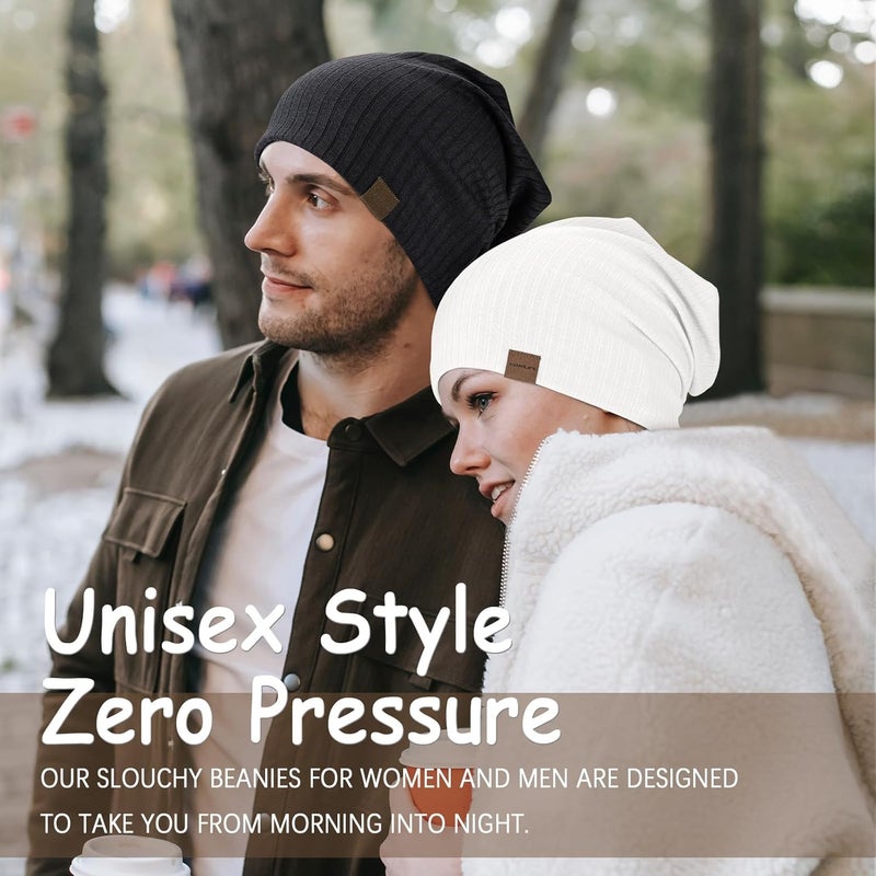 HAMUNI Slouchy Beanie for Men Women Soft Lightweight Running Beanie Hat Chemo Cap Skull Cap - Image 5